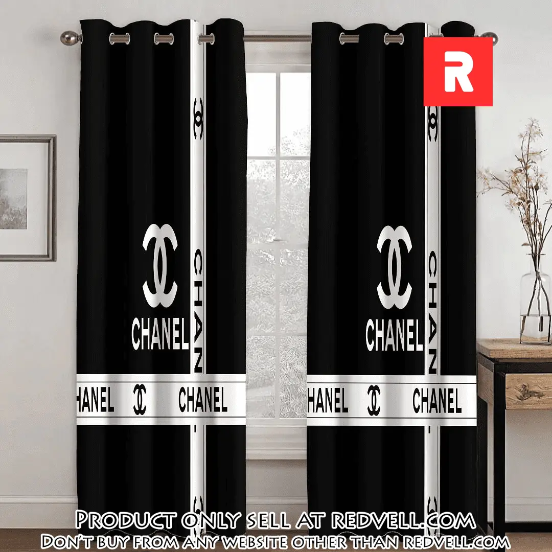 Chanel black premium window curtains hot  luxury curtain wc109 rv4945540